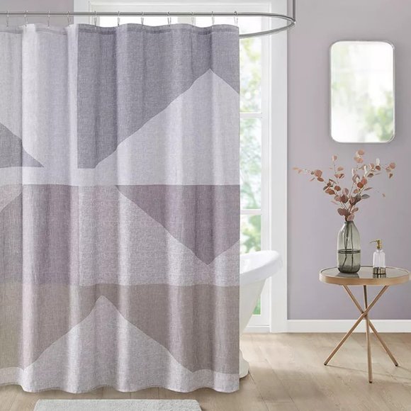 NEW DÉCOR STUDIO Amina Cotton Geometric 72" x 72" Shower Curtain - Picture 1 of 1